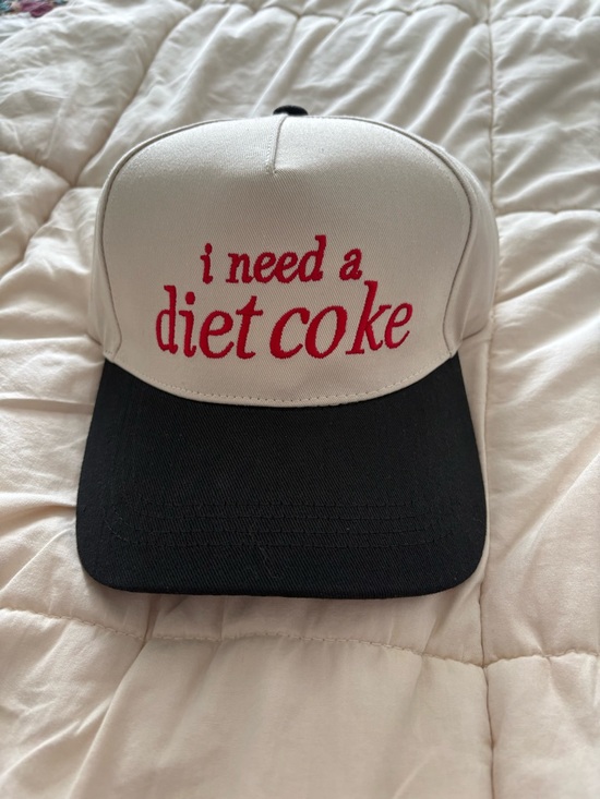 None Accessories - White and Black "I Need a Diet Coke" Trucker Hat adjustable
